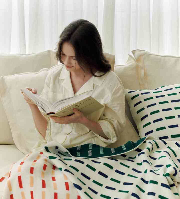 DOMINO ニット ブランケット［2色］