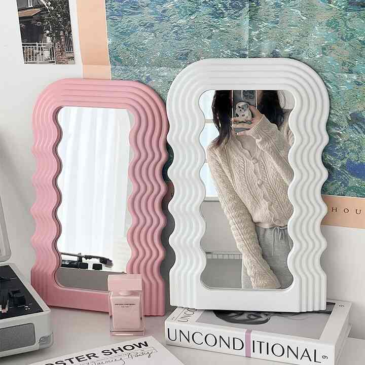 アート ウェーブ 卓上ミラー［3色］