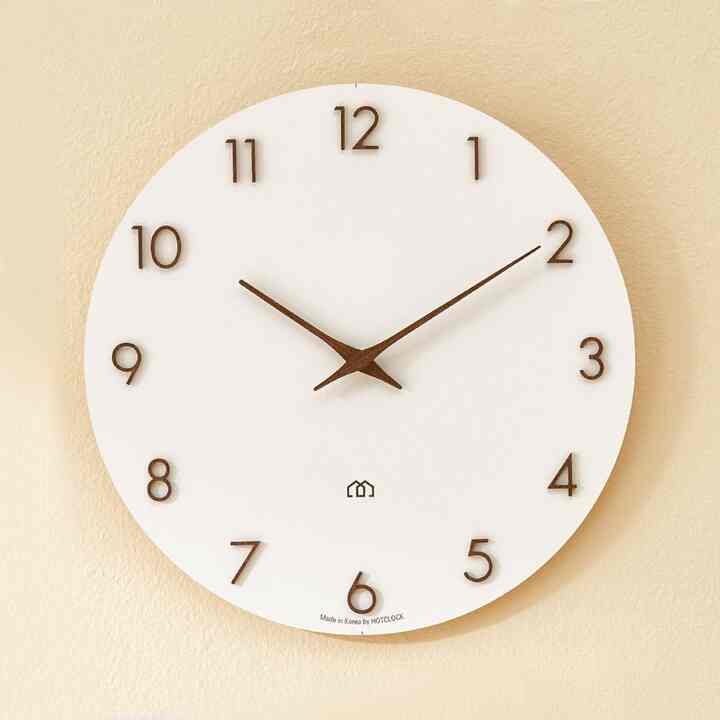 Solid ウッド ラウンド 壁掛け時計［5色・2サイズ］