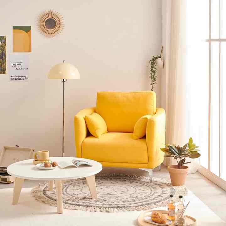 Dalliaファブリック 1人掛けソファ［4色］