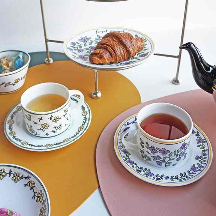 Heritage フォーゲットミーナット&デイジーチェーン コーヒーカップ 2人セット