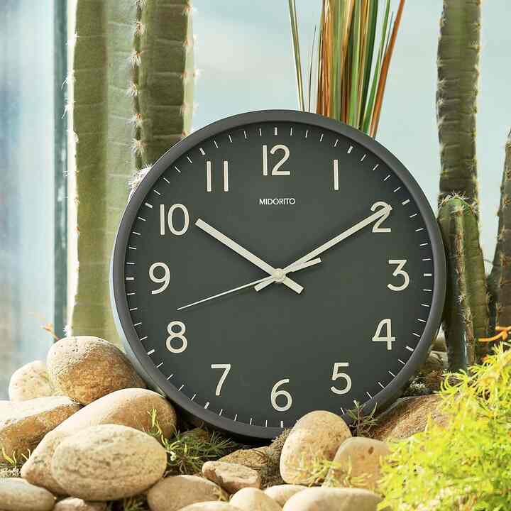 静音 モダングレー 壁がけ時計