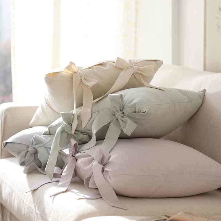 Pastel ribbon クッションカバー［4色］