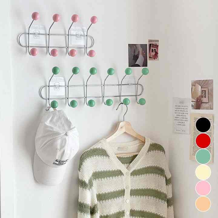 4連 壁掛け コートラック［6色］