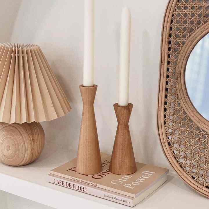 ウッド キャンドルホルダー［2サイズ］