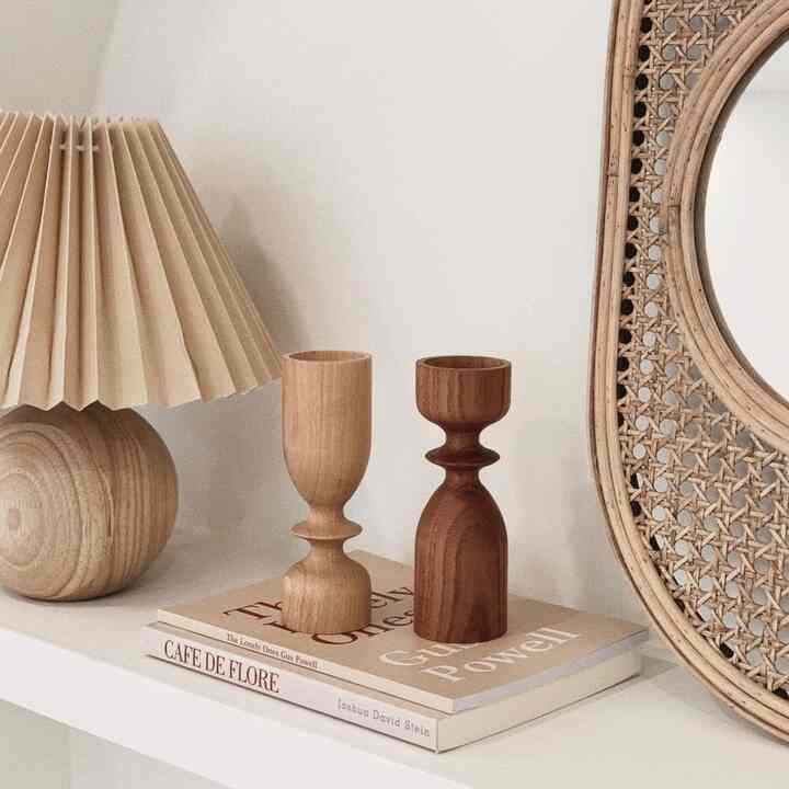 ウッド ティーライト キャンドルホルダー［2色］