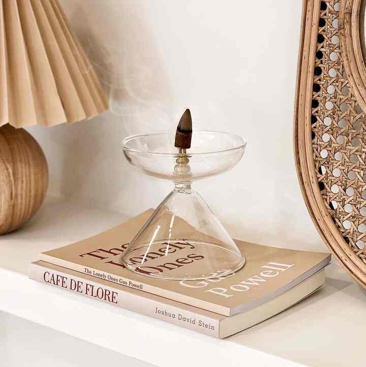 ガラス インセンス ホルダー トライアングル ボウル