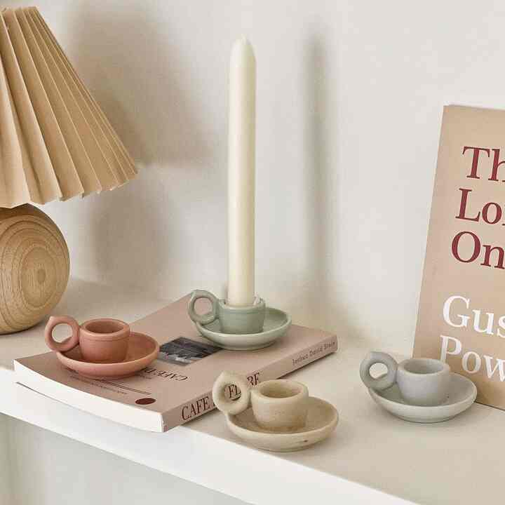 Morandi セラミック ミニ エスプレッソ カップ型 キャンドルホルダー［4色］