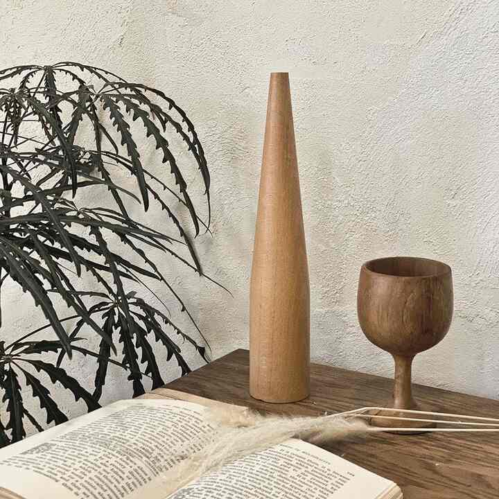 ウッド オブジェ 花瓶 6タイプ ロングタイプ A