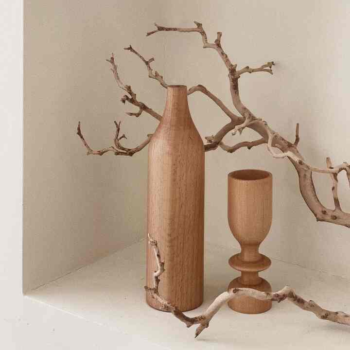 ウッド オブジェ 花瓶 6タイプ ロングタイプ B
