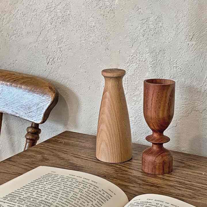 ウッド オブジェ 花瓶 6タイプ ミディアム B