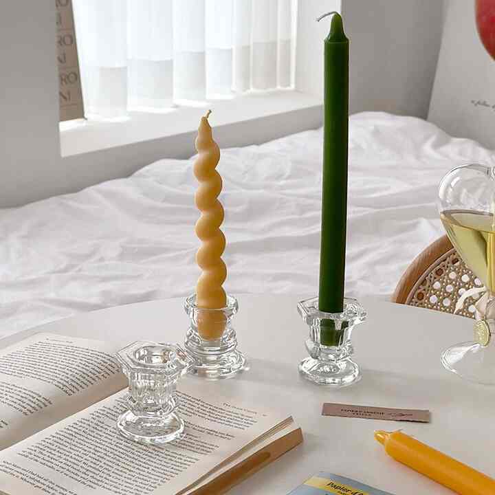 Bright Bold テーパーキャンドルホルダー クリア