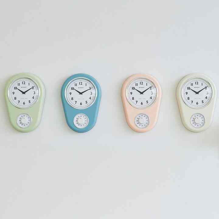 Vintage パステル 静音 壁がけ時計［4色］