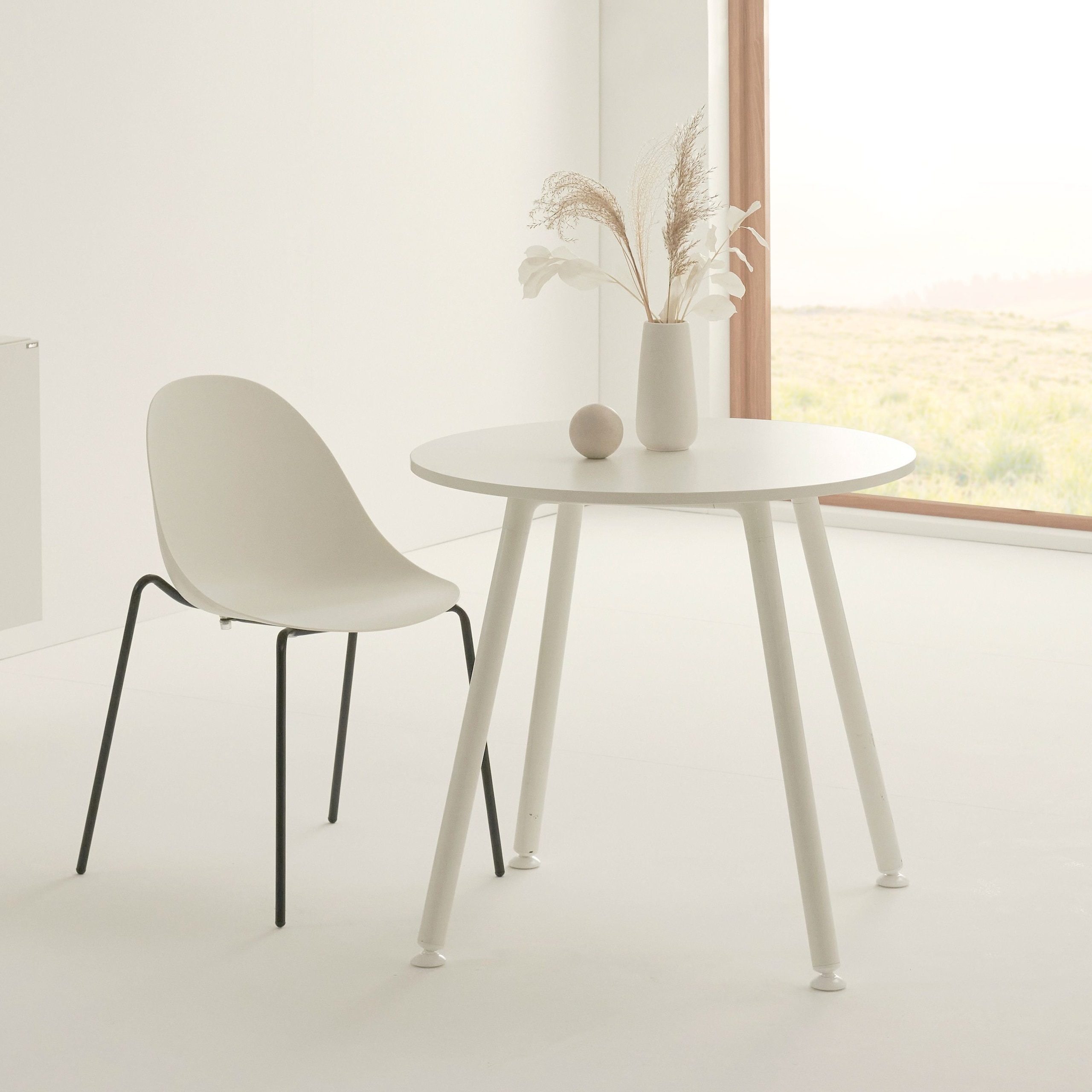 woodray ホームカフェ 半楕円 ダイニングテーブル 80cm［2色