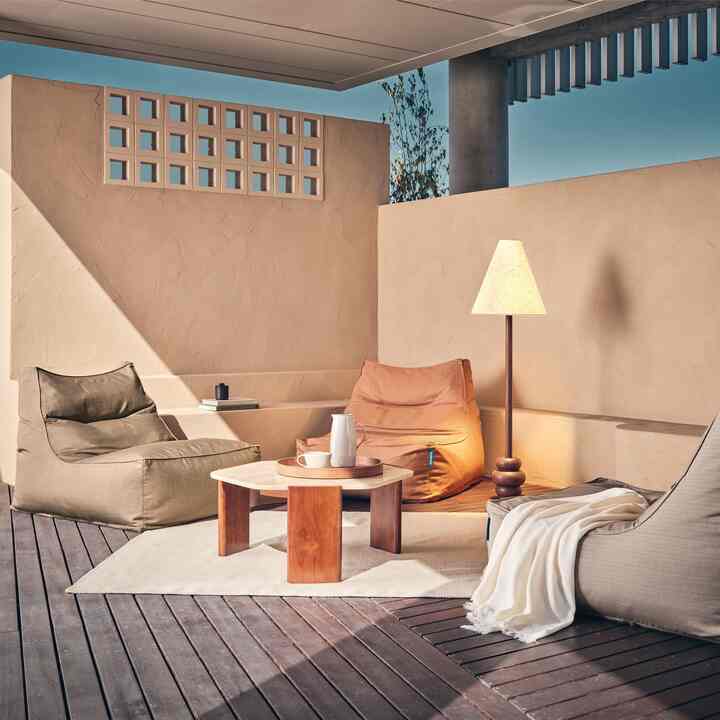 ビーズクッション 607R＆フットスツール［6色・2種］