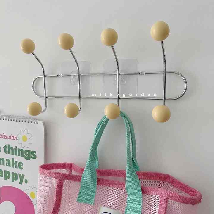 ウッドボール 4連コートラック［6色］