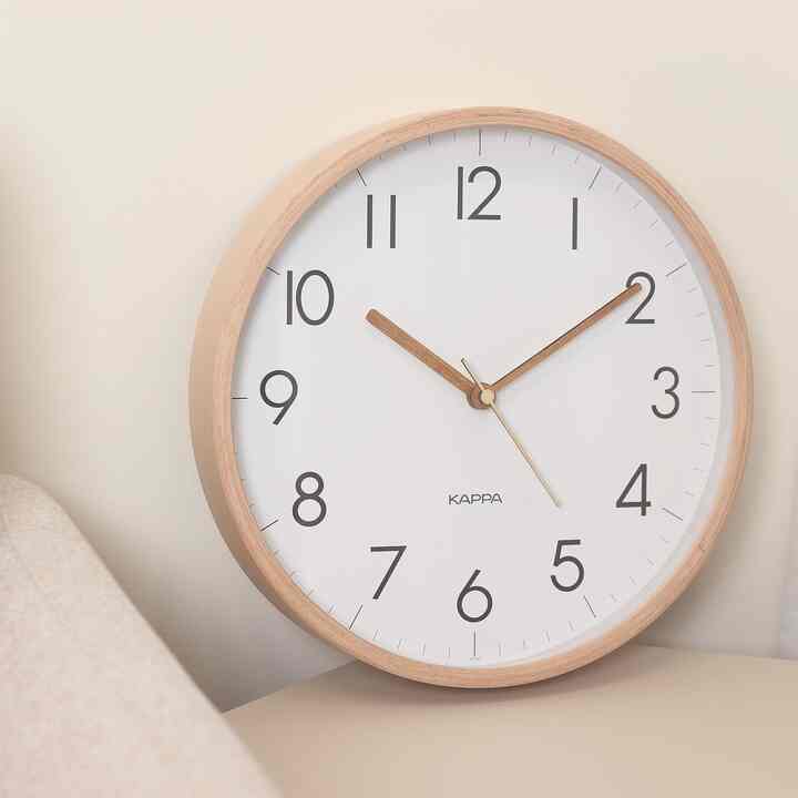 ナチュラル ビーチウッド 静音 壁がけ時計