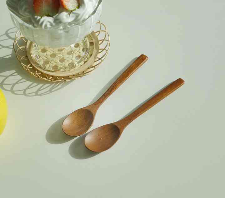 ウッド デザート  スプーン 2点セット