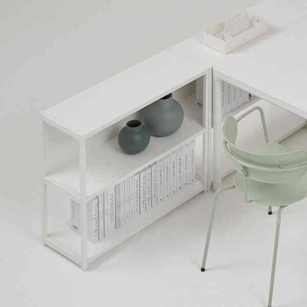 QUATTRO 2段 スチール ブックケース 80cm［6色］