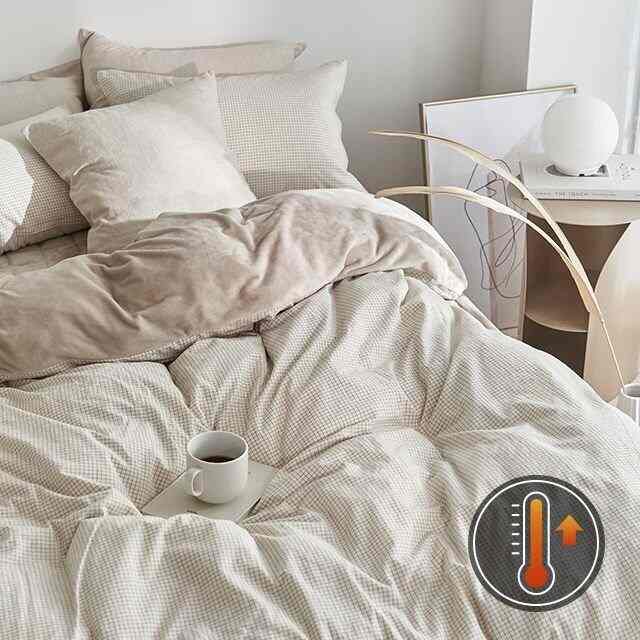 カプチーノ ベージュチェック 布団カバーセット［5種］