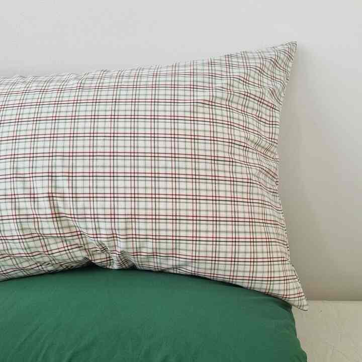 クリーングリーンチェック 枕カバー［2サイズ・2種］