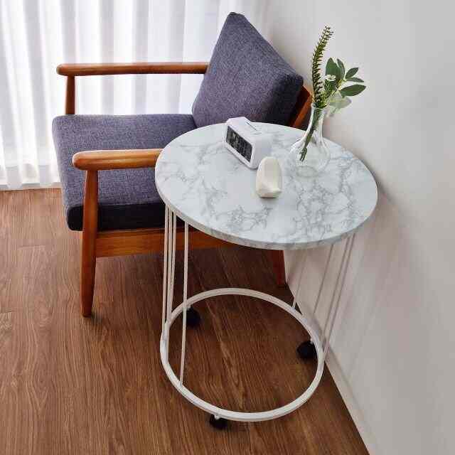 ビアンカ ラウンドキャスター付きナイトテーブル［4色］
