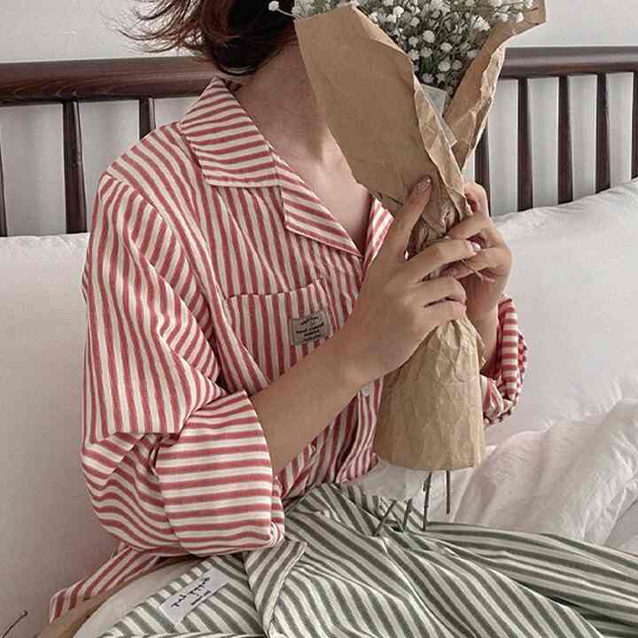 Bern ストライプ 長袖 パジャマセット［2色・2サイズ］