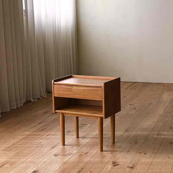 LUND 天然木 ナイトテーブル