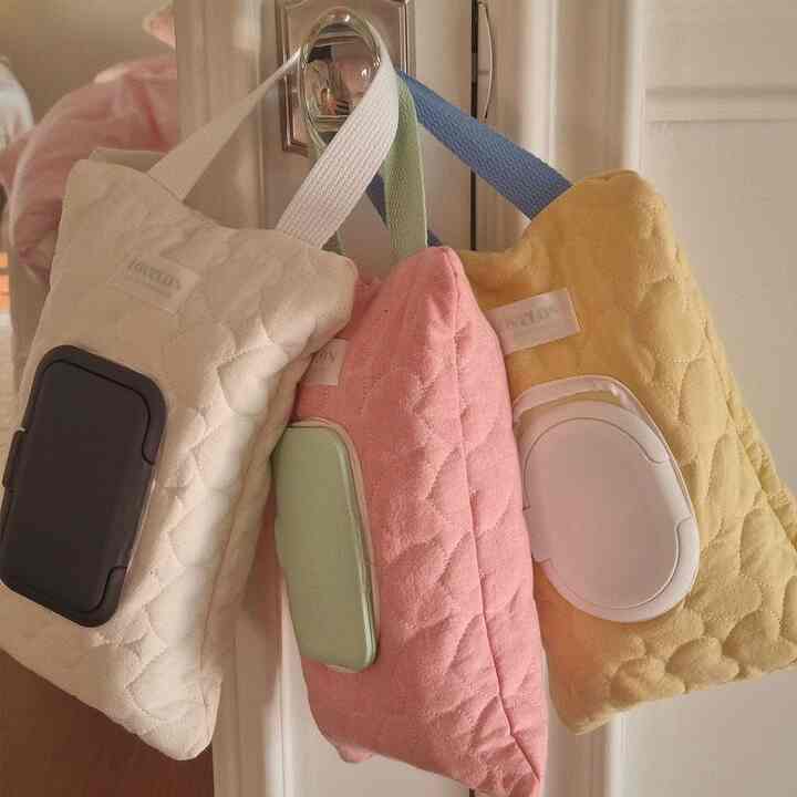 パステルハートラウンドティッシュカバー［3色］