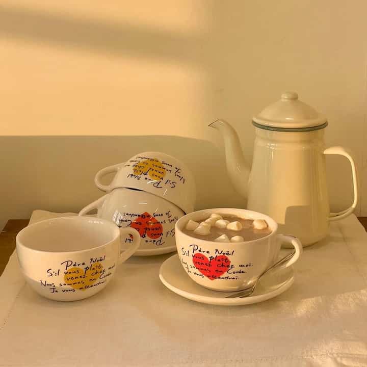 ラブレター ノエルコーヒーカップL 2点セット［2色］