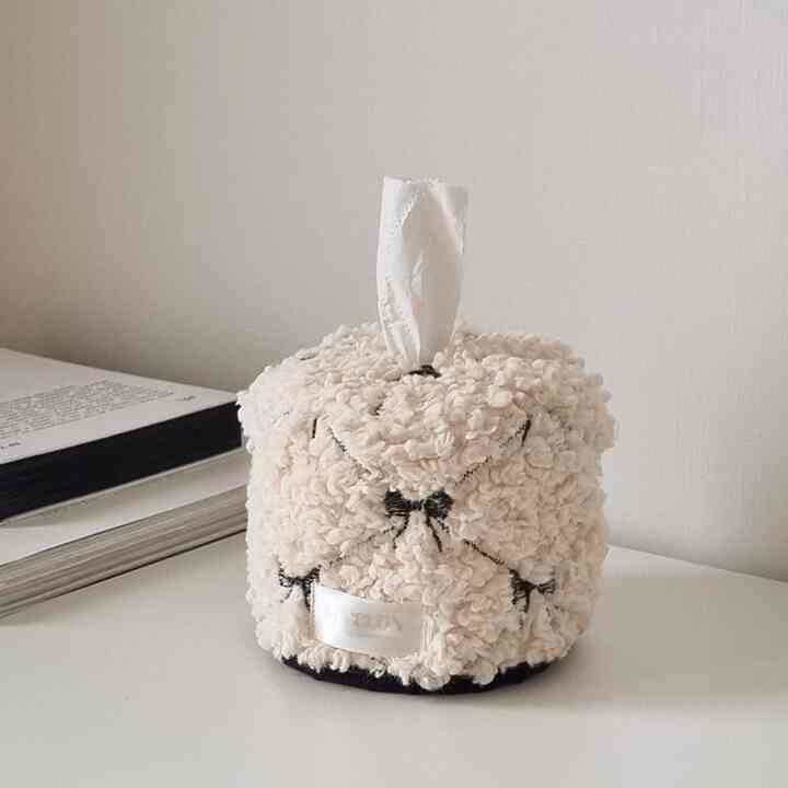 ブラックリボン ラウンドティッシュカバー