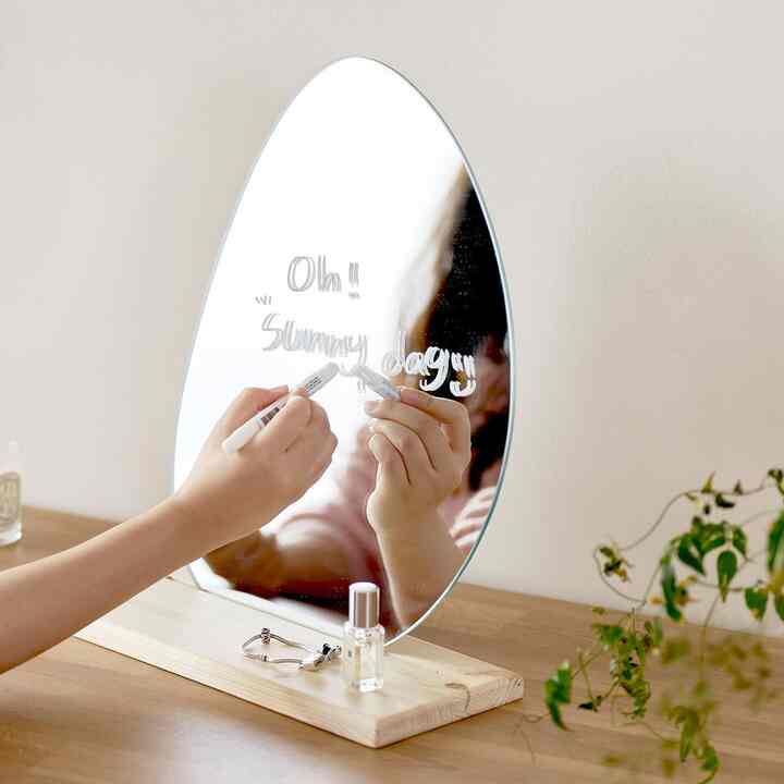 ぺブル型 卓上ミラー［2サイズ］