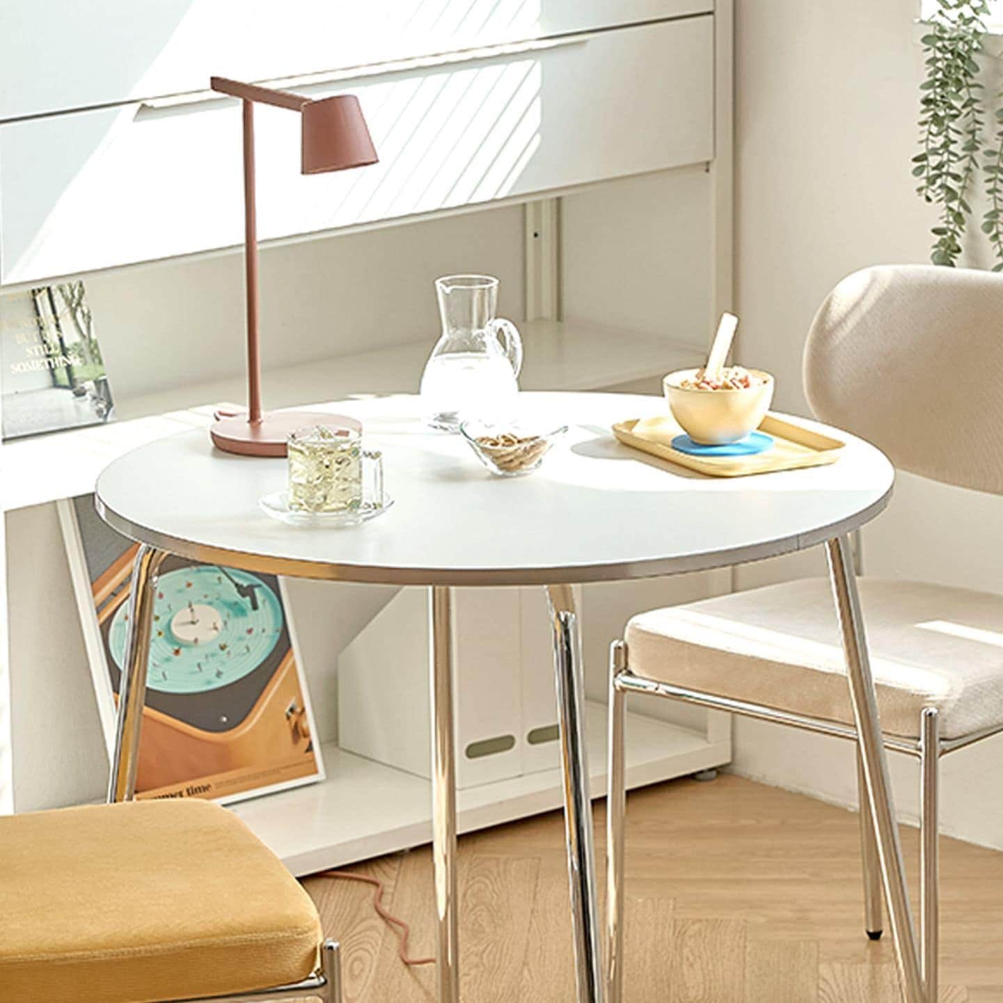 SOFSYS POINT ラウンド テーブル 100cm［2色］ シルバー ホワイト