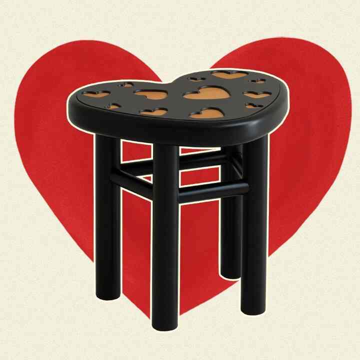 ハートスツール(ブラック)