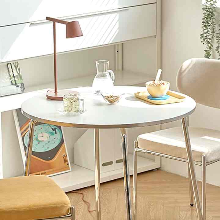 円形 エッジ テーブル POLA＆チェア セット［7色・2サイズ］