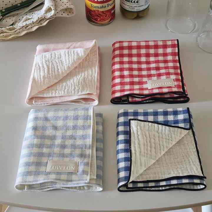 ニュー マカロン チェック カーゼ綿 キッチングロス［4色］