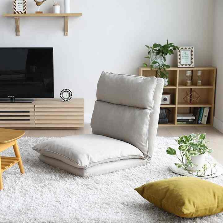 1人掛け 折りたたみ式 ファブリック座椅子ソファ［2色］