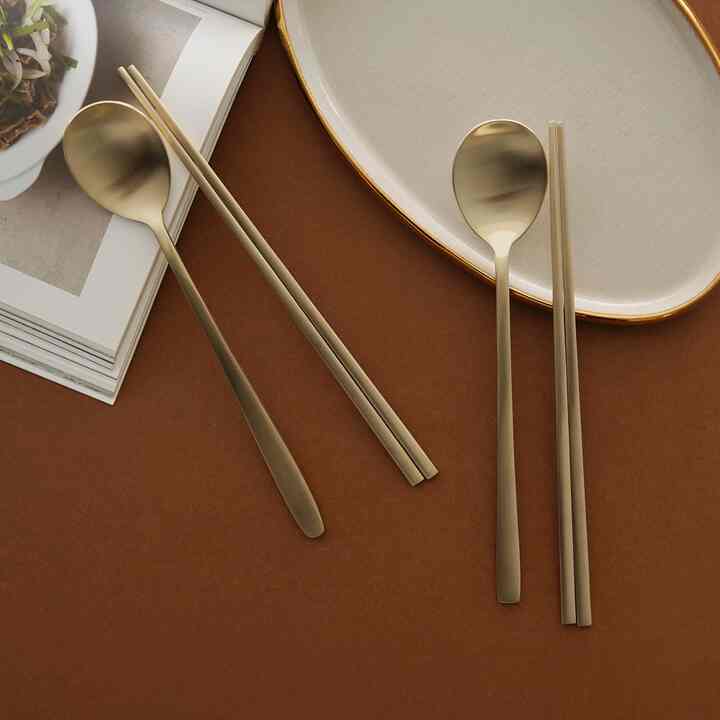 バンチャユギ（真鍮食器）スプーン＆お箸 2セット