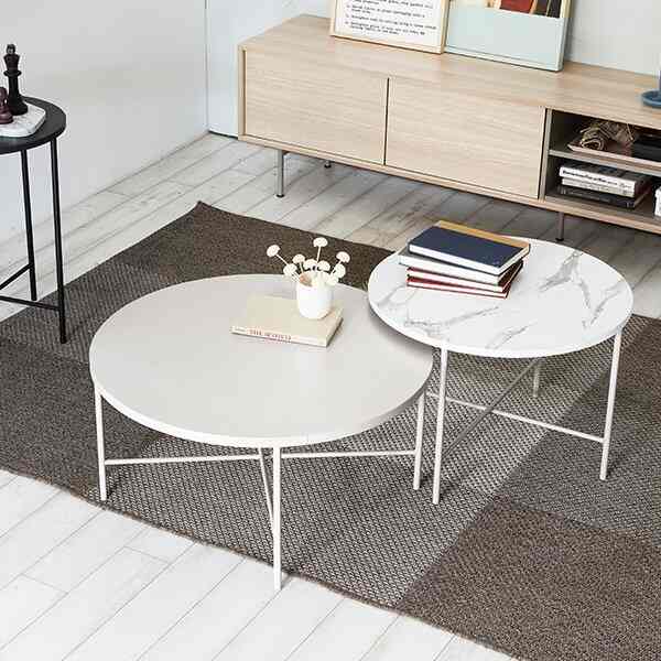 BRUNE ローテーブル 60＆75cm 2個セット［5色］