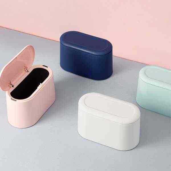 ワンタッチ インテリア ミニゴミ箱 2点セット［3色］