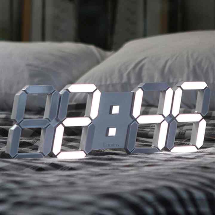 3D LED壁掛け時計 38cm［2色］