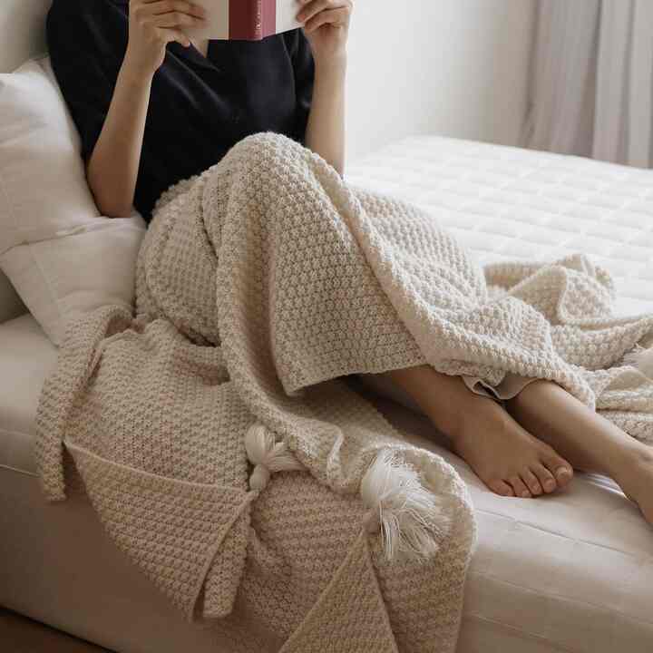 TASSEL ニットブランケット［2色・2サイズ］