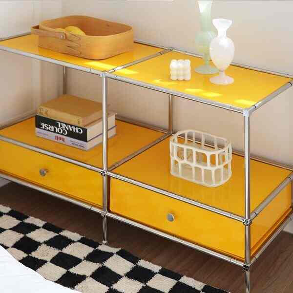 2段2列 モジュール ラック 480 引き出し付き［7色］