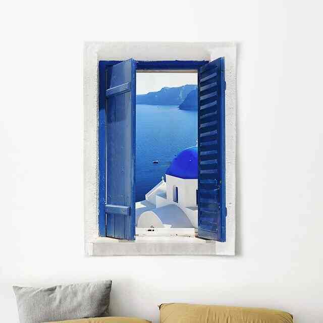 サントリーニの窓 ファブリックポスター［3サイズ］