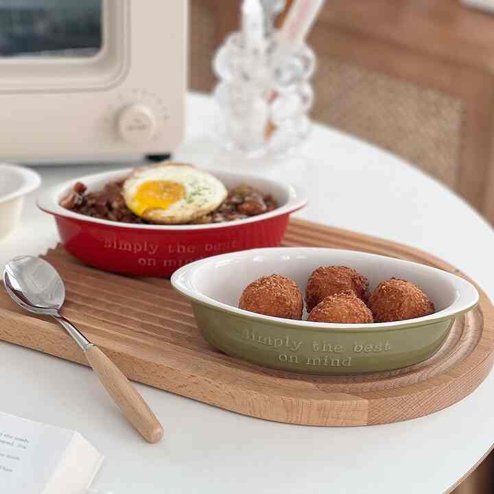 レタリング 楕円形 グラタン皿［2色］