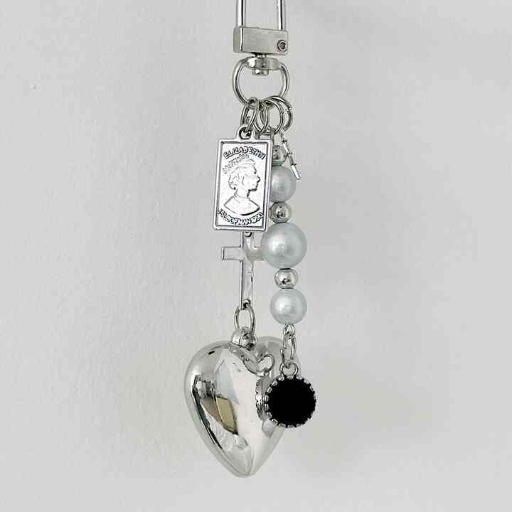 ビッグハートシルバーキーホルダー