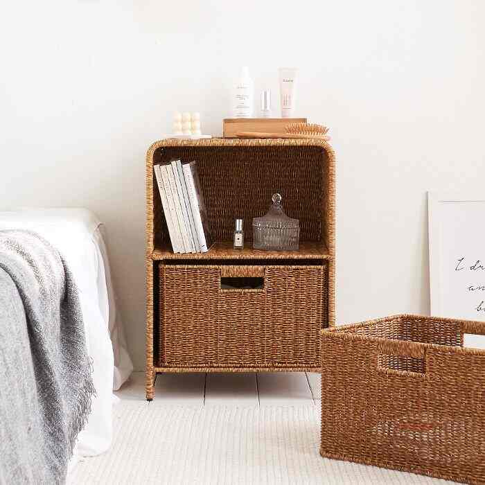 PPラタン 2段 収納棚［3色］