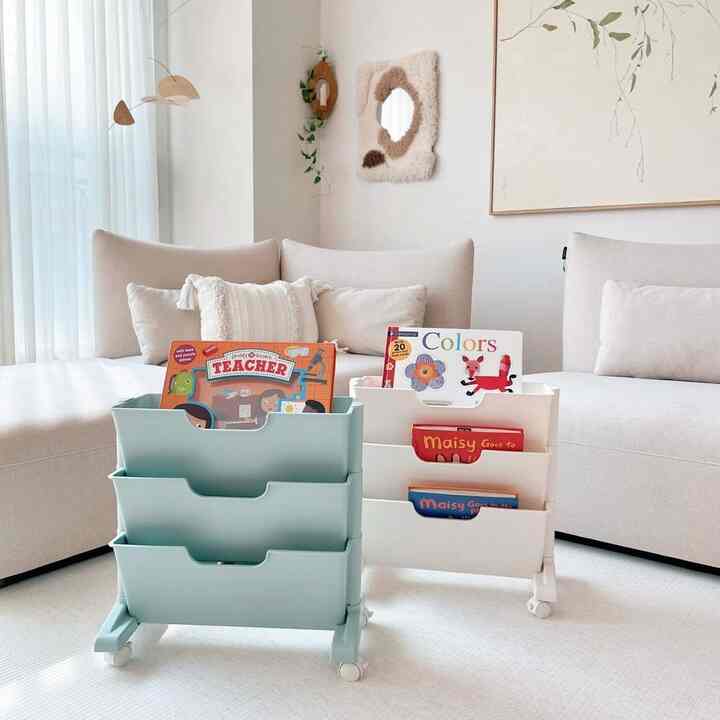 3段 ブックカート［3色］