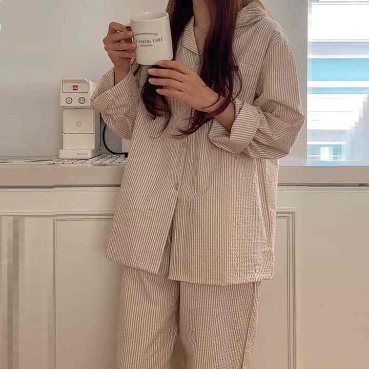 benity ストライプ 長袖 パジャマセット［2色・2サイズ］