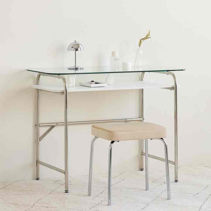 PEBBLE ガラス デスク 100cm